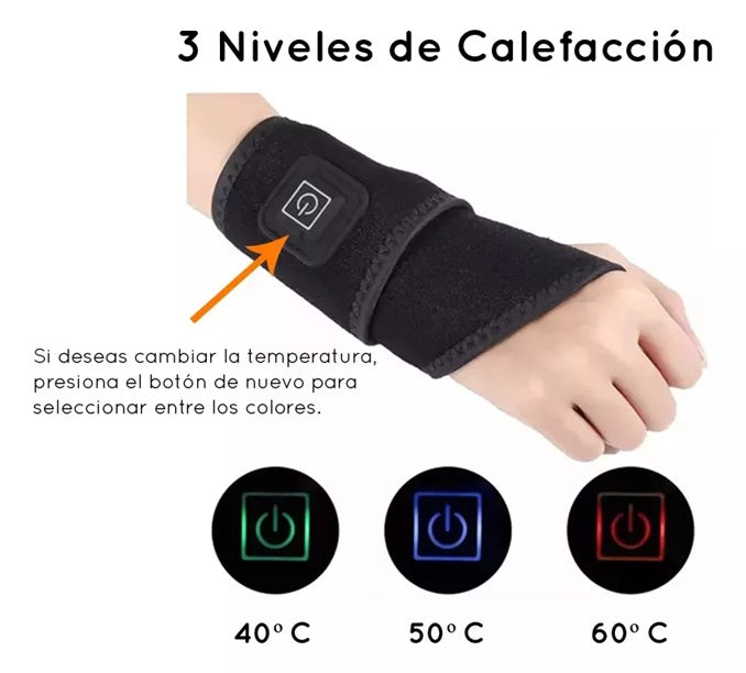 Muñequera Electrica Termica Terapia Recargable USB