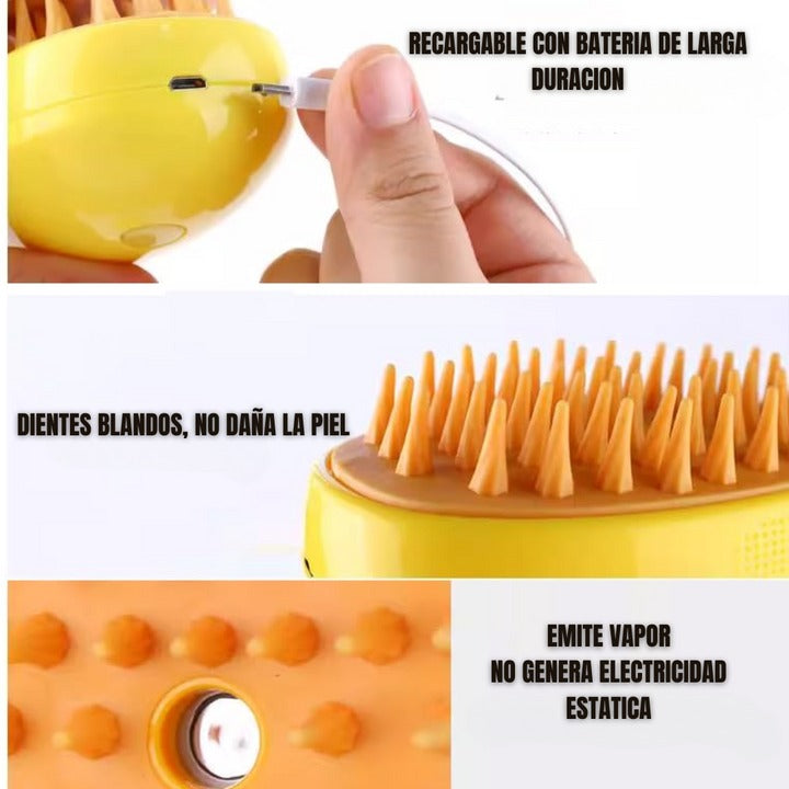 Cepillo A Vapor Para Mascotas 3en 1